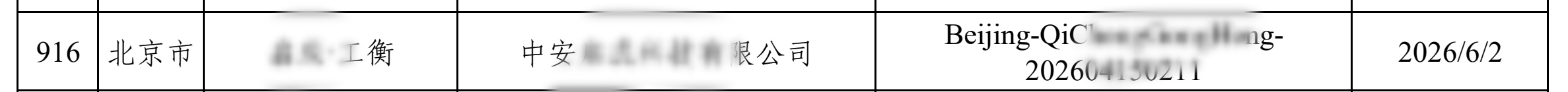 部分大模型备案公开条目的匿名化原始凭证 4